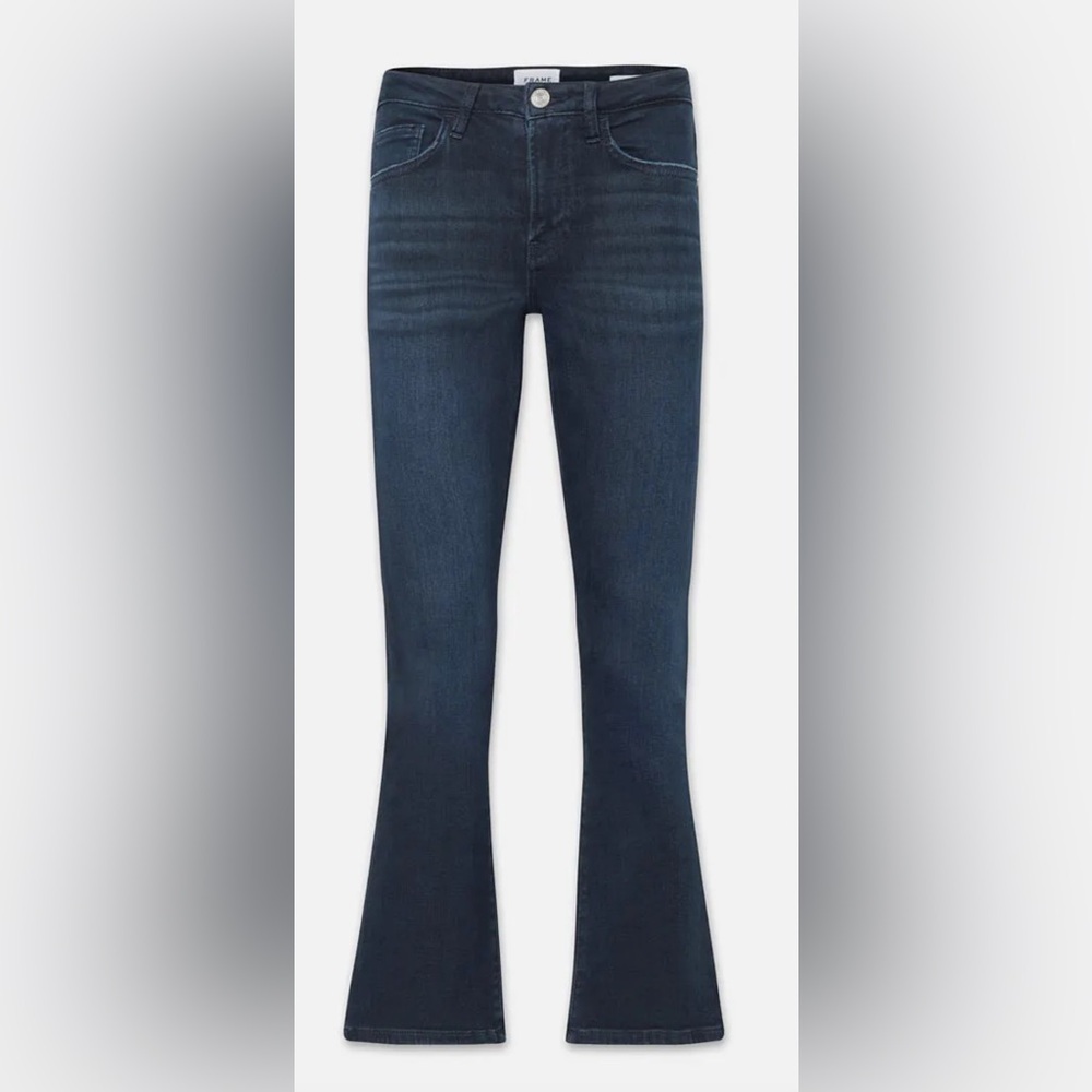 Frame Le Crop Mini Boot Jeans In Dark Wash.